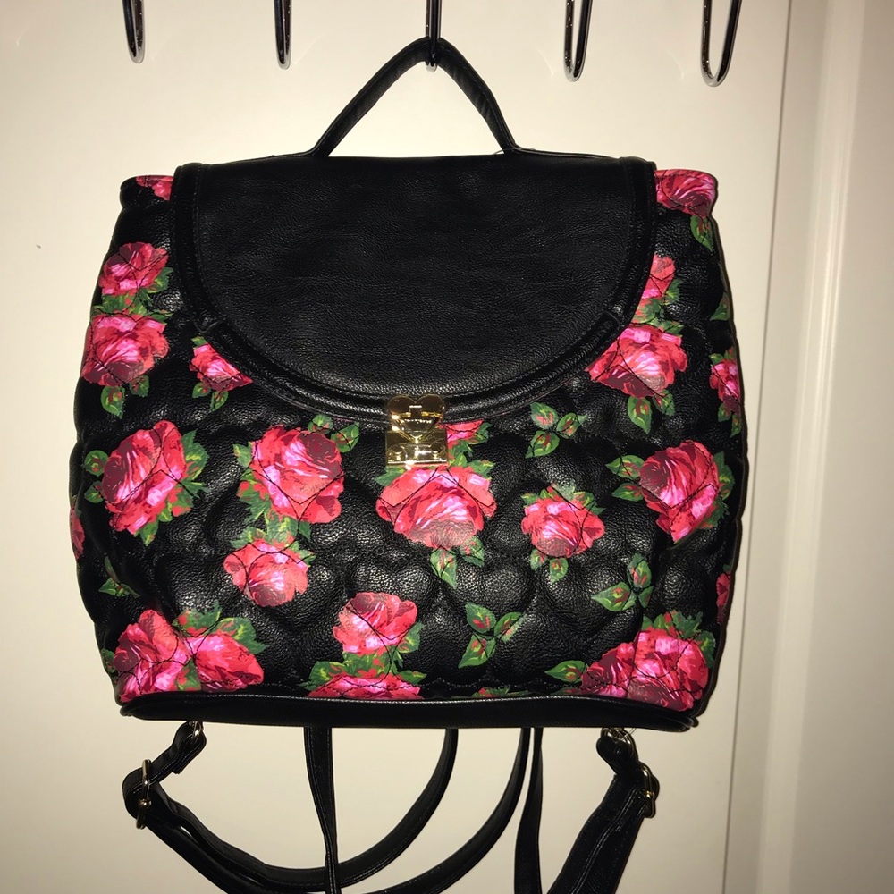 Betsy Johnson rosette back pack/purse